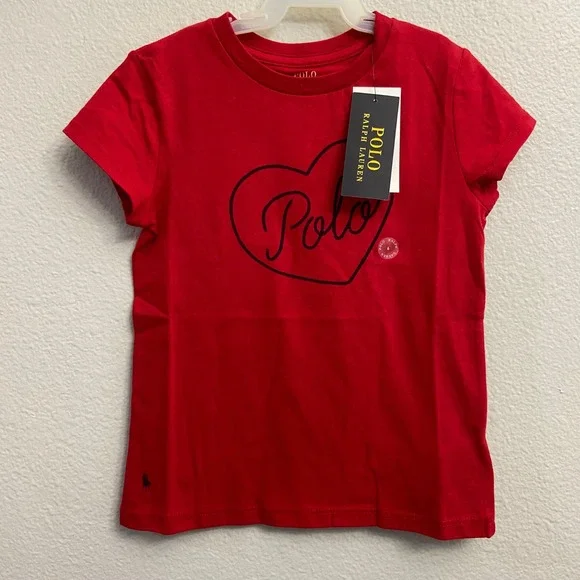 Polo Ralph Lauren Kids Size 6 Red Heart Graphic T-Shirt NEW Short Sleeve Cotton - Picture 7 of 7